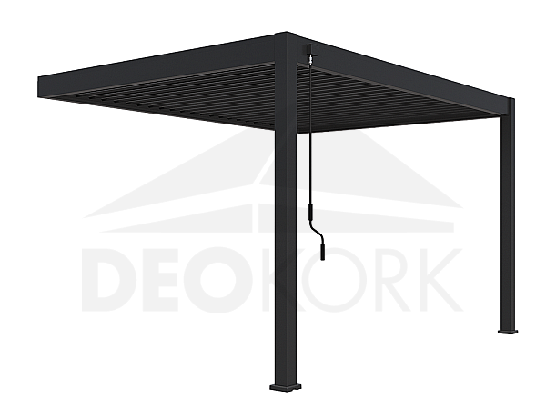 Vrtna aluminijska pergola za zid 4x3 m (antracit)