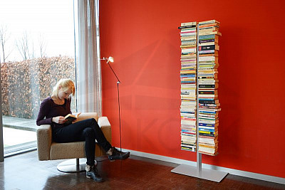 Polica za knjige 16 polica RADIUS DESIGN (BOOKSBAUM silber STAND GROSS 717C) srebrna