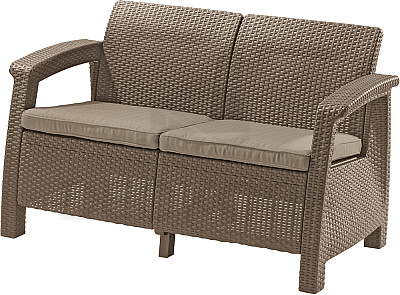 Vrtna garnitura od ratana 2-sjed CORFU LOVE SEAT (cappuccino)