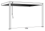 Vrtna aluminijska pergola za zid 4x3 m (antracit)