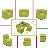 Modularni dječji tekstilni set MODULTEX KIDS (svijetlo zeleni) - vlastiti set